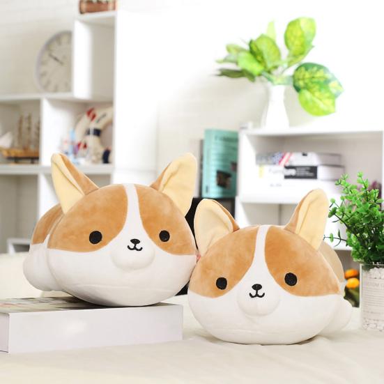 40cm Corgi Hund Plyschkudde PP Bomullsfyllning Söt Liggande Valp Docka Plyschdjur Sovkudde Valp Plyschleksak