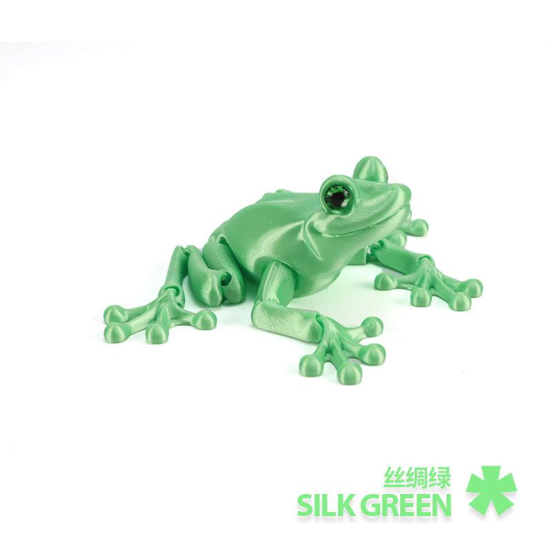 3D Printing Frog Figures Animal Toys Multi-joint Movable Fidget Toy Simulation Eyes for Home Accessories Room Decor Kids Gifts