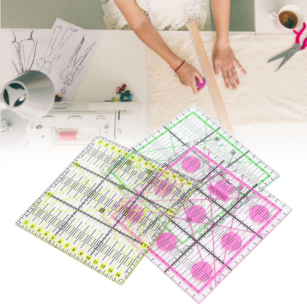 3pcs Clothes Sewing Quilting Ruler DIY Stitching Measuring Drawing Ruler 15 x 15cm