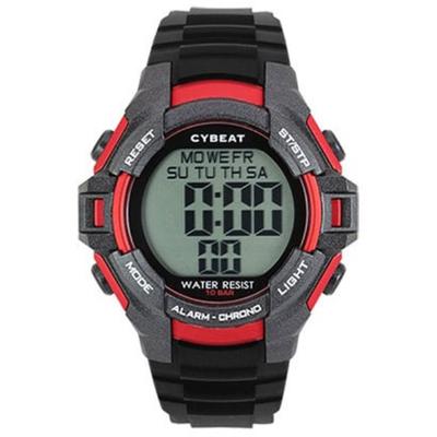 J-AXIS მამაკაცის ACY13-RE (CYBEAT ციფრული მზის ალი) მრგვალი საათი წითელი ციფრული