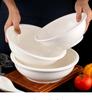 Large Pure White Ceramic Soup Bowl for Home or Restaurant.