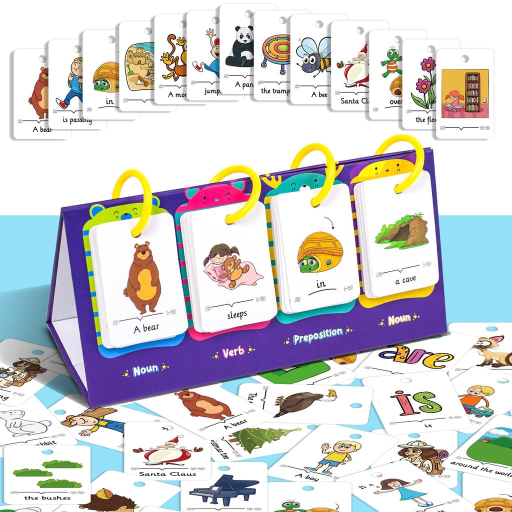 80Pcs Table Model Visual Word Card Natural Word Connected Sentences Letter Cognitive Early Educational Toys For Children Kids