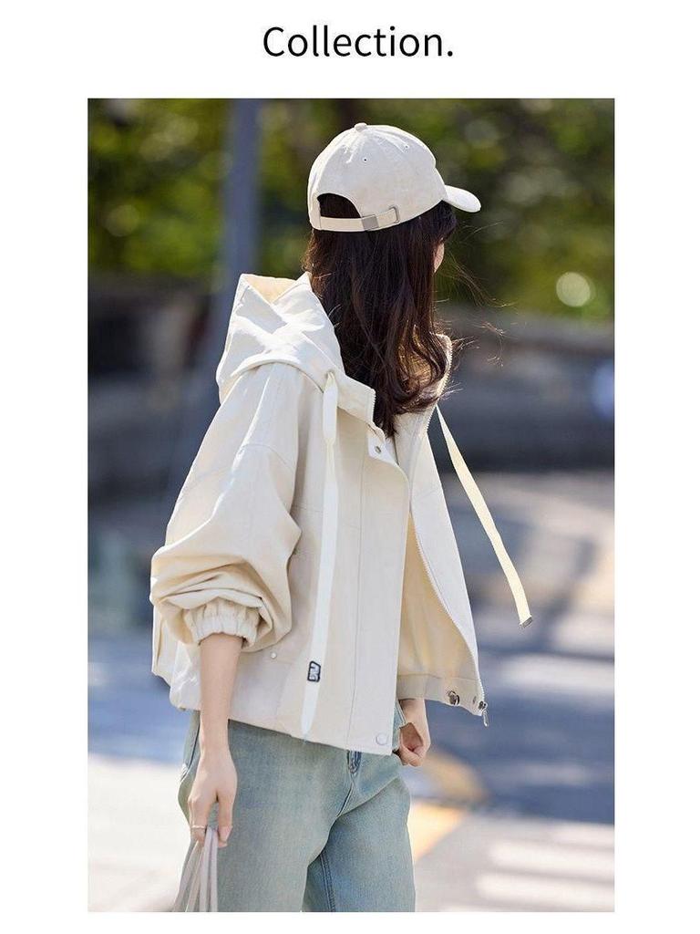 Versatile Hooded Windbreaker Jacket for Short Adults - Spring/Autumn, Casual & Lightweight