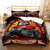 Racing themed bedding 3D printed cartoon monster truck pattern, soft down anti allergy down duvet cover, adult bedding set, teen