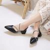 Modische Sandalen für Damen Mittelhohe Blockabsätze Sandale Frau Party Sexy Klobig Echt Strass Sommer Neu 2025 Luxus Designer