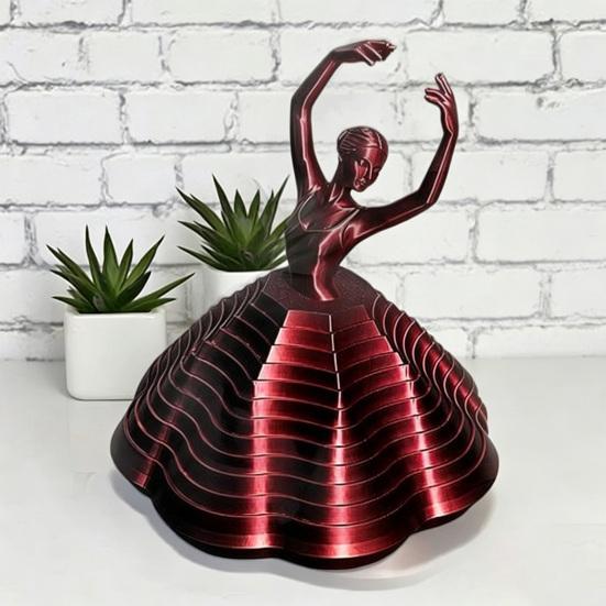 3D Printed Spinning Ballerina Fidget Toy Ballet Spinner Sensory Toy Expanded Whirling Spiral Desk Toy for Adults Teens Stress Relief