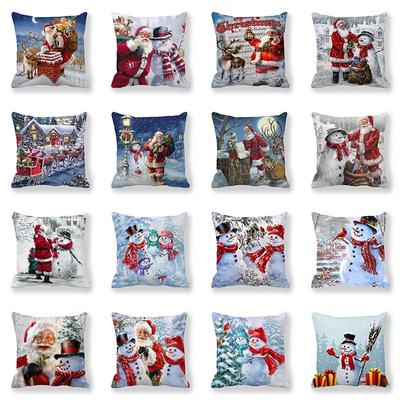 Federe a tema natalizio, accessori per auto, ufficio, Babbo Natale, soggiorno, divano, federe per la casa