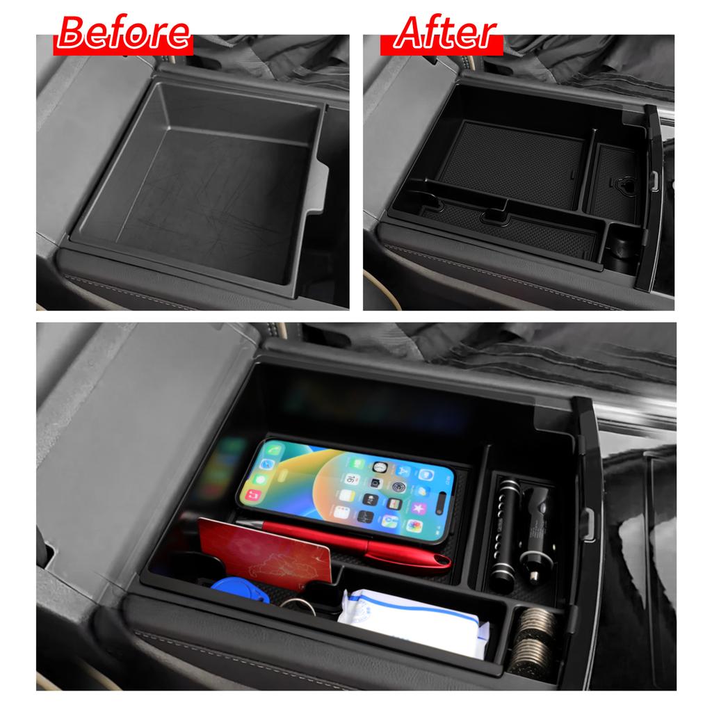 Smabee for Chevy Traverse/GMC Acadia/Buick Enclave 2024 2025 Central Armrest Storage Box Tidying Car Tray Organizer Accessory