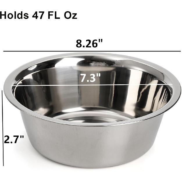 DEAYOU 4-Pack Stainless Steel Dog and Cat Bowl, Metal Food and Water Dish, 8.26  Basic Pet Feed Bowl for Large Medium Small Dog, 47 OZ Replacement