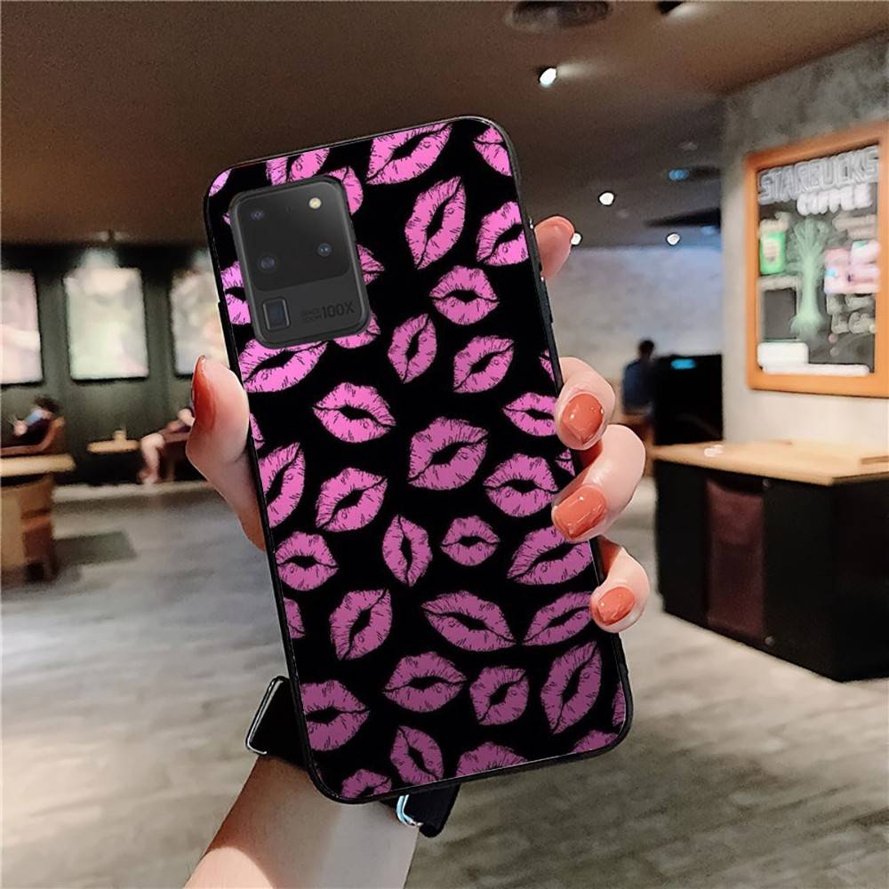 Leopard Print Sexy Lips Phone Case For Samsung S 24 Fe 25 Ultra Plus 20 Lite 21 30 22 23 24 22 Ultra 5G Fundas
