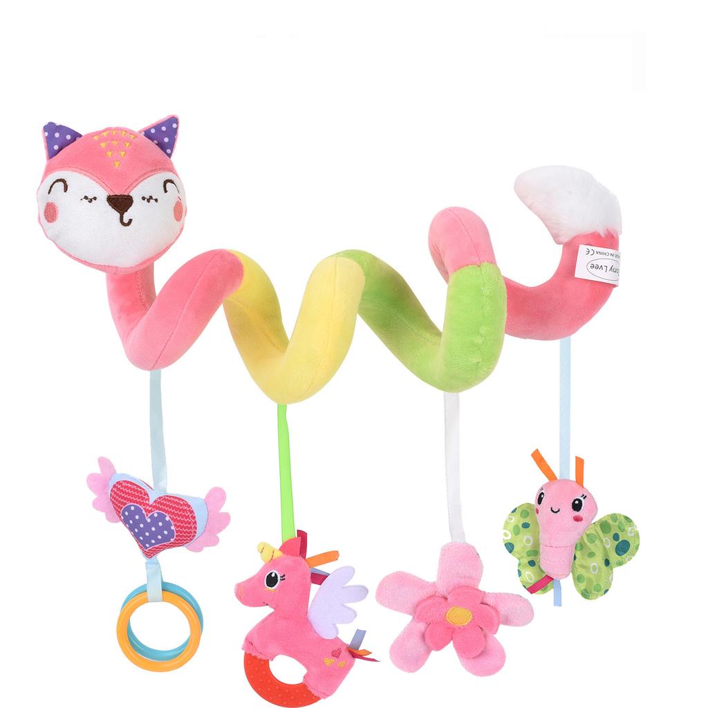 Baby Toy Stroller Spiral Activity Plush Hanging Rattle Toys Car Seat Toys Stroller Sensory Toy For 0 6 12 24 Months Newborn Gift