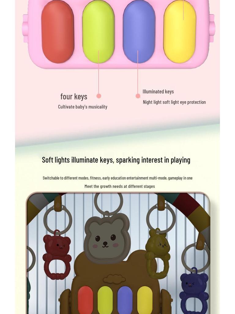 Free Shipping Baby Musical Kick & Play Gym: 0-36 Months Enlightenment Fitness Rack & Early Education Play Mat