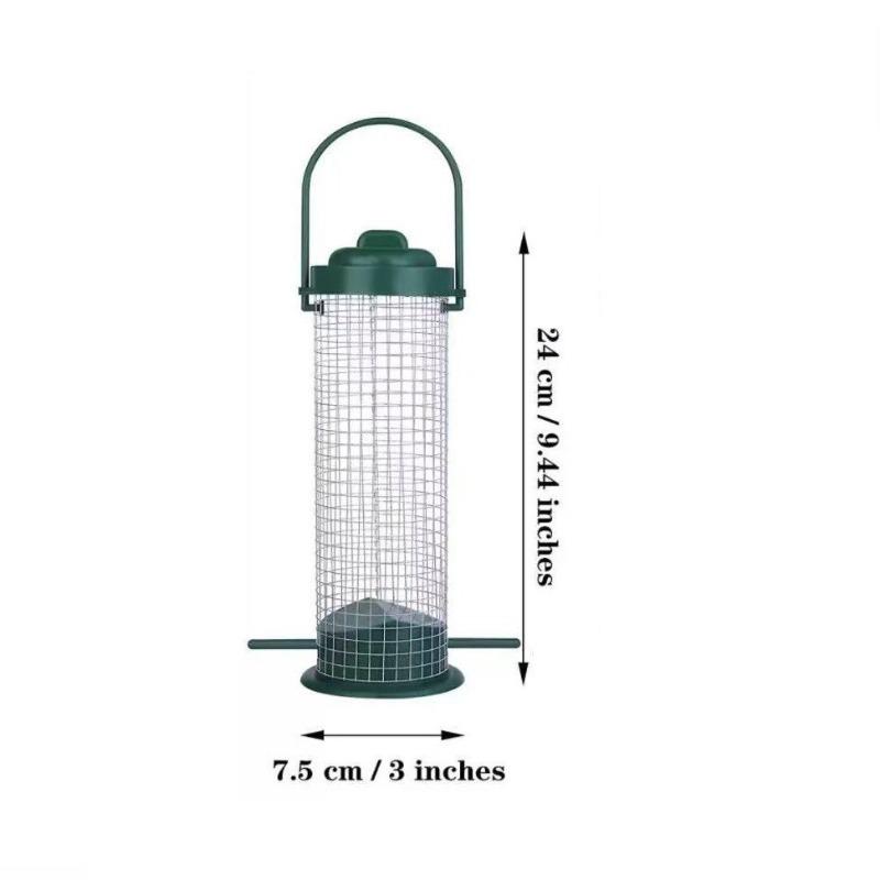1pc Bird Feeder Hanging Outdoor Dark Green Iron Mesh Stainless Steel Hummingbird Pet Feeding Tool