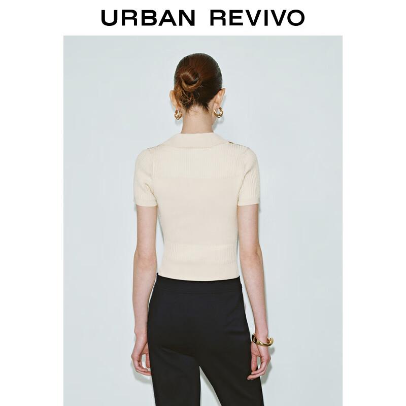 UR Women's Modern Patchwork Short-Sleeve Knit Top