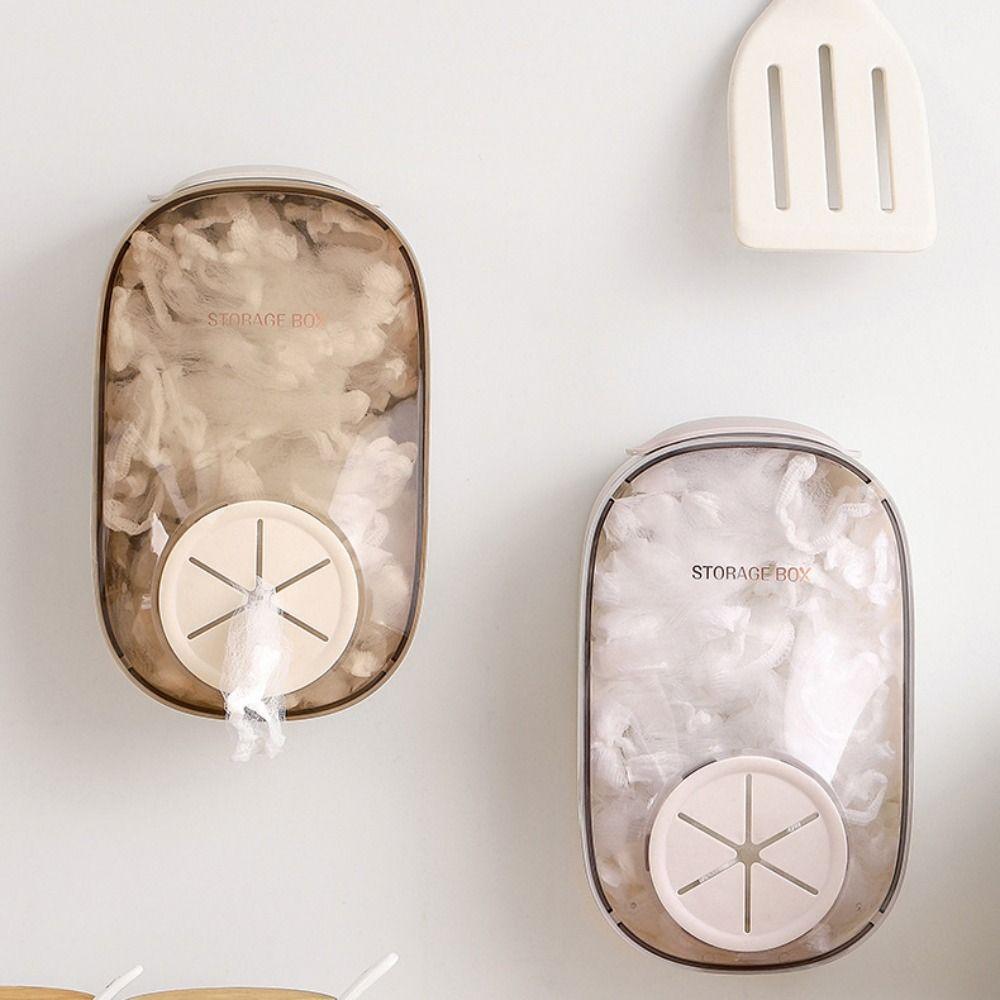 Wall Mounted Elastic Food Covers Storage Box Clear Food Covers Holder