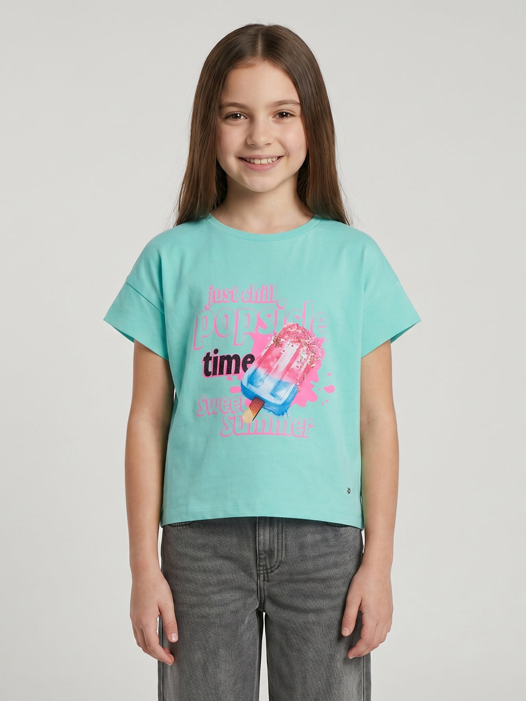Monte Carlo Girl Regular Fit Sea Green Top 4-5 Years салатный