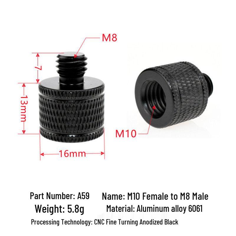 1/4 to 3/8 M4 M5 M6 M8 Screw Adapter for Tripod, Pan/Tilt Camera, Hot Shoe Mount & Light Stand