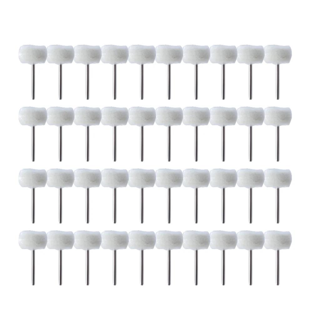 1-120Pcs Mini Wool Polishing Head 3mm Shank Buffing Wheel Polish Brush Drill Rotary Abrasive Brush Hand Grinding Buffing Tools