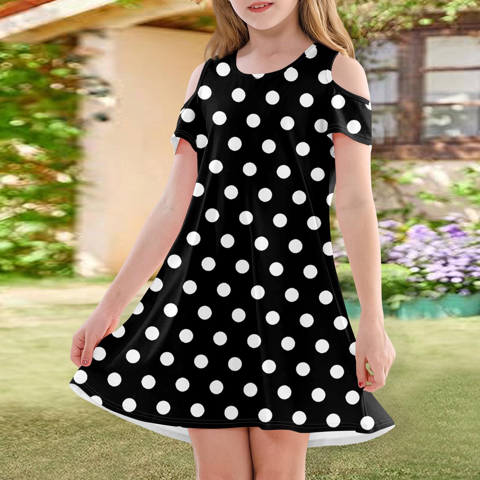 

Girls A-Line Dress -Summer Sleeveless Casual Sundress Toddler Dress 140