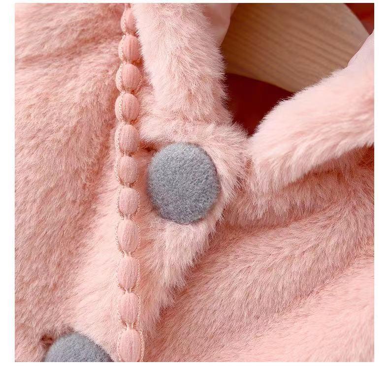 Children's Long-Sleeve Hooded Coat with Rabbit Ears - Winter 2023 Collection