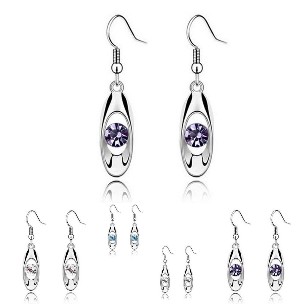 Unique Water Drop Alloy Earrings With Waterstone Embellishments For Women