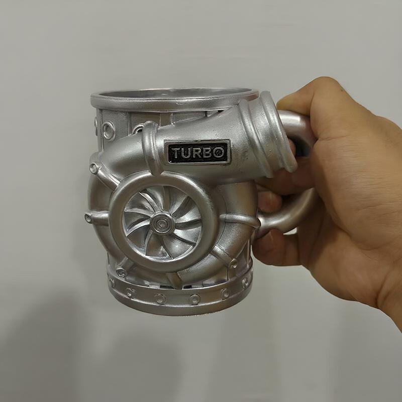 

New Turbocharger Design Cup: Unique V8 Turbocharged Engine Coffee Mug Handcrafted Gift Drinkware Gift For Men Water Container