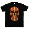 Classic Macedonia Skull Flag T Shirt Banner