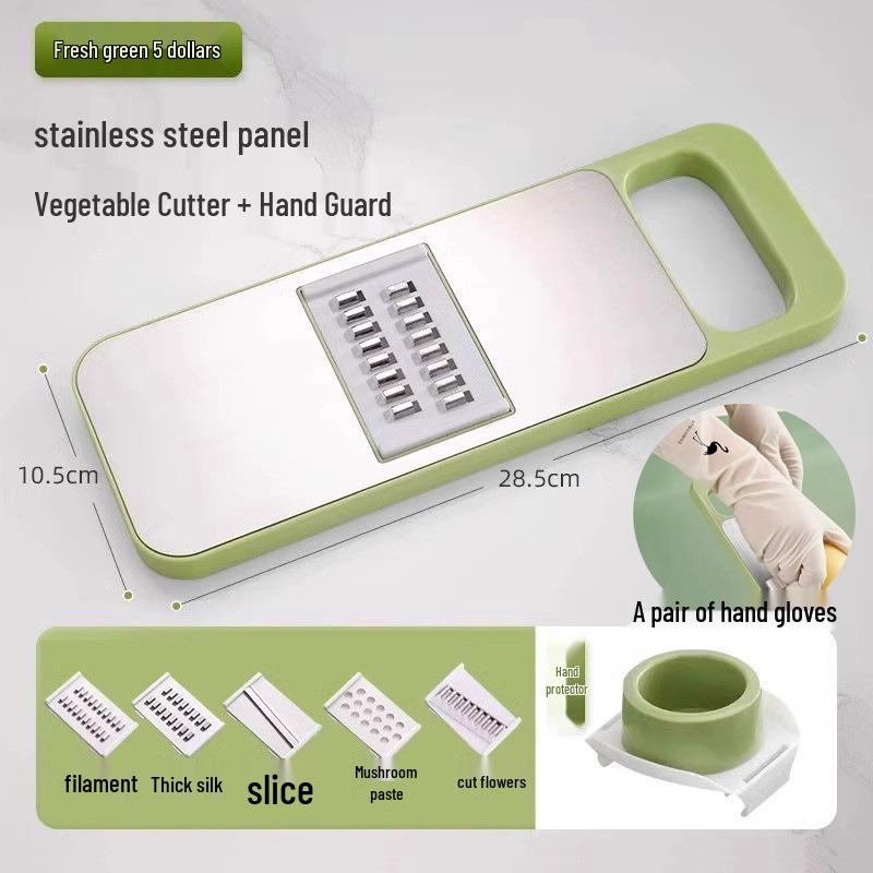 Multifunctional Stainless Steel Vegetable Slicer & Julienne Grater with Hand Guard