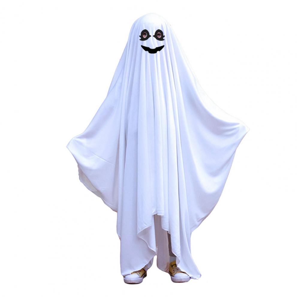 Halloween New Cosplay Costume Horror Fright Ghost Smile Face Black Eye Cloak Adult Children Stage Performance Cosplay Costume