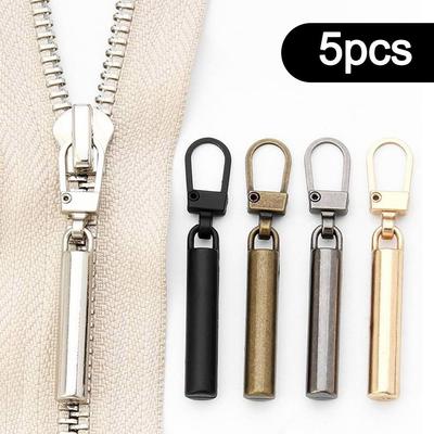 5PCS Detachable Zipper Head DIY Sewing Sewing Accessories Replacement Tab Zipper  Clothing Bag