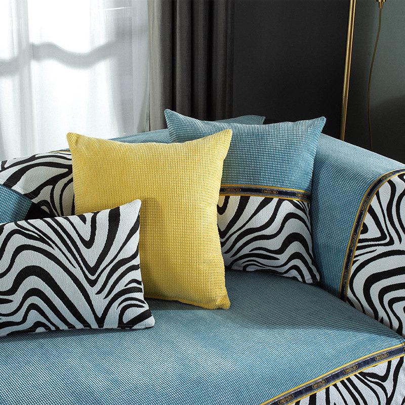 Stripe Velvet Sofa Cover 3 /2 /1 Seater Leather Couch Cover For Living Room Non -Slip Recliner Slipcover Furniture Protector