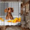 1Pc Shower Curtain With Puppy Bath In Bathtub Pattern - Machine Washable With 12 Hooks For Bathroom Decor And Home Decor