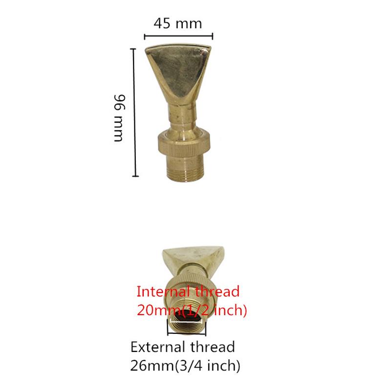

Brass Fan Shaped Fountain Spray Head 1/2 3/4 1 2 Female Male Thread Adjustable Duckbill Jet Garden Landscape Pond Fountain