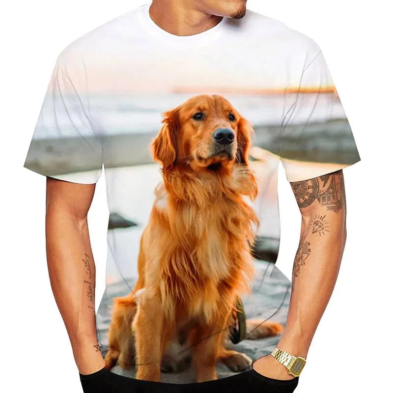 Summer Animal Dog 3D Print T-Shirts Casual Short Sleeve Streetwear Hip Hop Harajuku Men's T-shirts