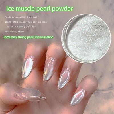 Nail Beauty New Ice Block Nail Pearl Powder Ice Skin Powder Immortal High Gloss Powder Ice Transparent Nail Beauty