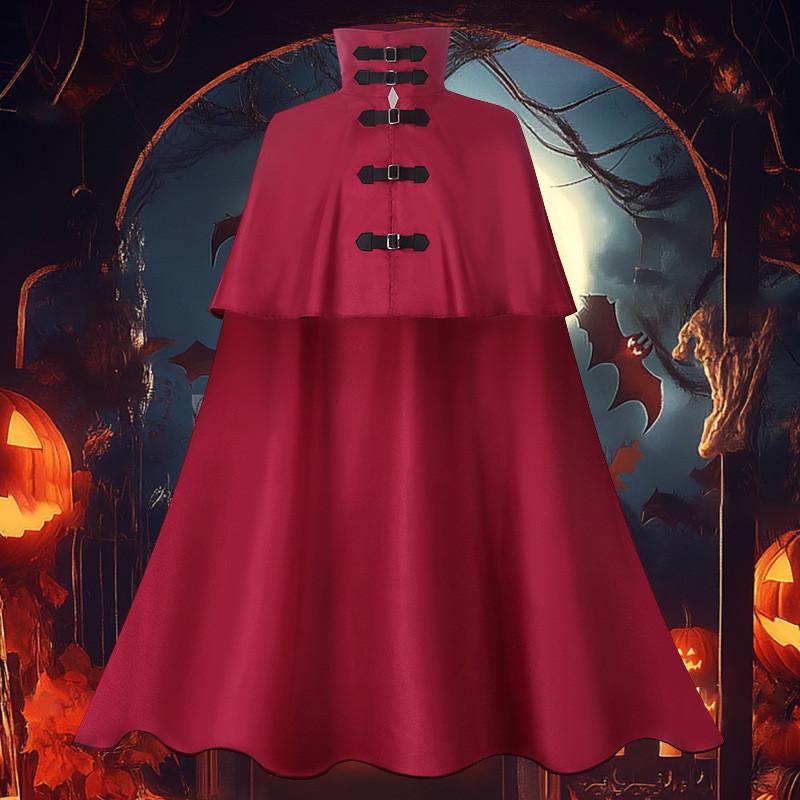 Medieval Hooded Cloak Gothic Long Trench Cape Costume For Halloween Party