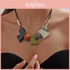 1pc Vintage Ethnic Bohemian Style Short Clavicle Chain Exaggerated Geometric Irregular Sweater Chain Personality Special Design Womens Necklace