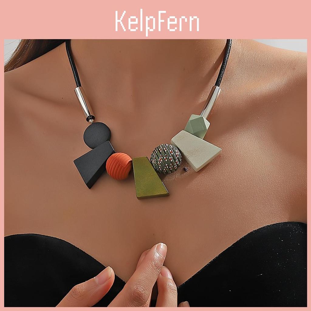 1pc Vintage Ethnic Bohemian Style Short Clavicle Chain Exaggerated Geometric Irregular Sweater Chain Personality Special Design Womens Necklace