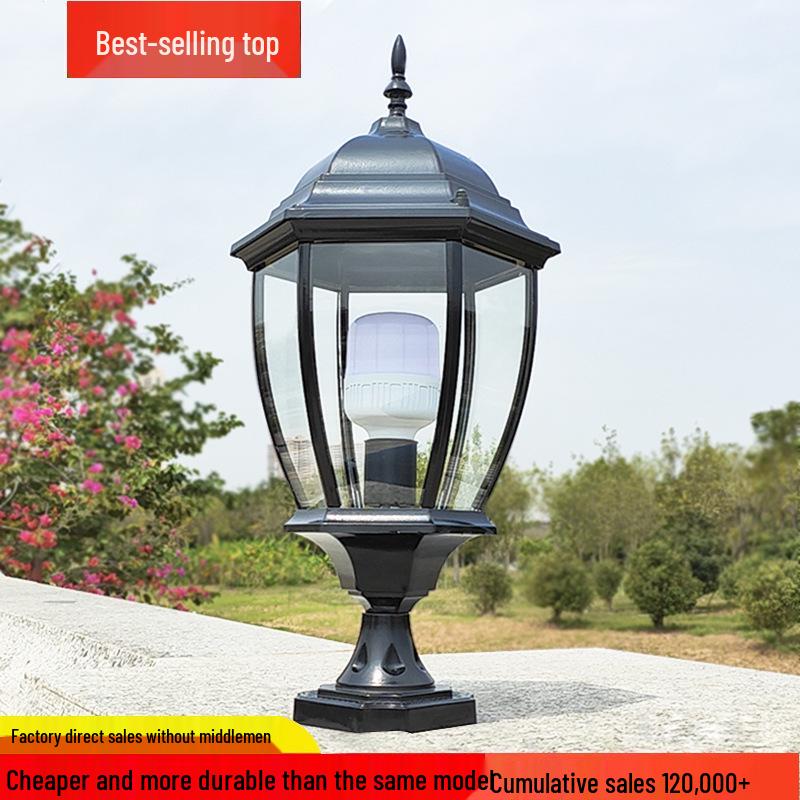 European Style Outdoor Waterproof Pillar Lamp for Villa Entrances and Community Courtyards