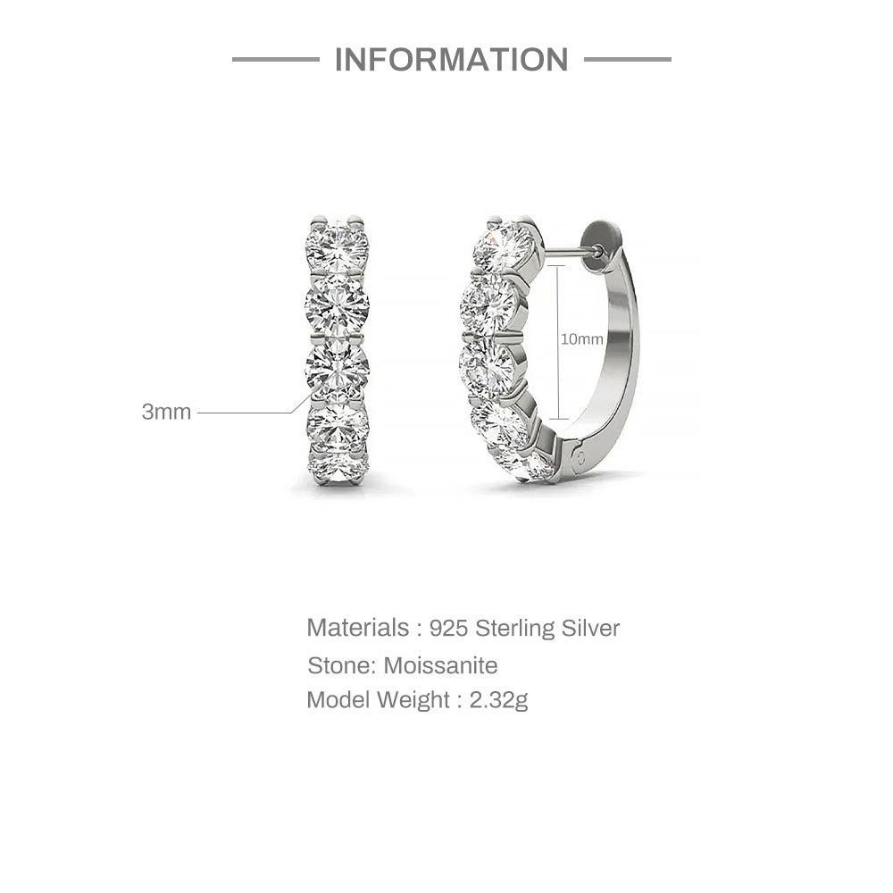2 Carat Moissanite Earrings, Earrings, High Quality S925 Sterling Silver Ear Jewelry Wholesale