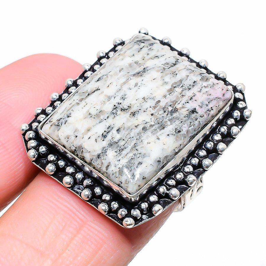 K2 Blue Azurite Gemstone 925 Silver Jewelry Ring Size 8 8