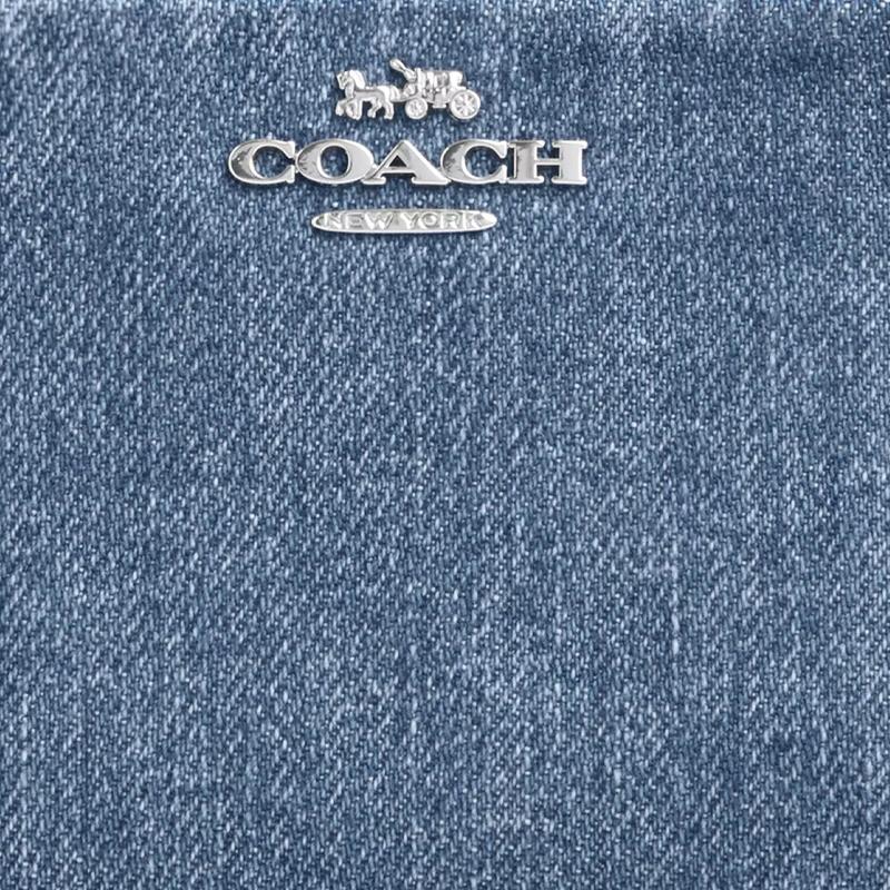 New COACH Snap Wallet Denim Wallet Mini Women's Blue CAP07-SVIN