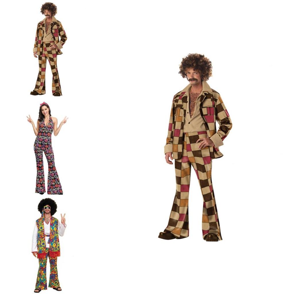 Retro 70s Disco Hiphop Kostým Set Nezbytnost Pro Disco Párty