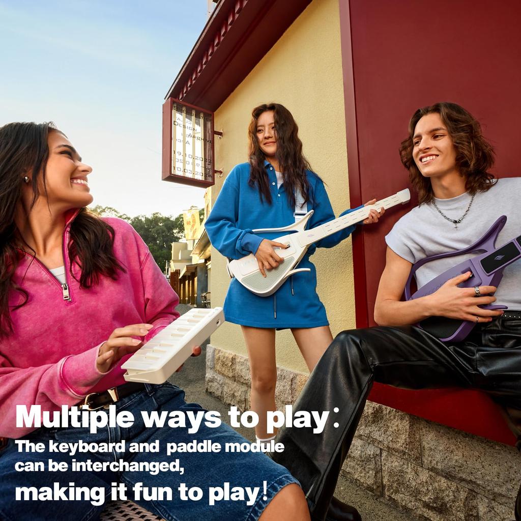 ENYA CYBER-G Smart Stringless Electric Guitar Foldable, Portable Travel Guitar with App-Linked Chord Looper & Band Mode Built-in SpeakerDrum