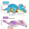 Fun and Interactive Wooden Dinosaur Building Blocks Toy,Detachable DIY Building Blocks for Ages 6/12, Multiplayer Play, Hand-Eye Coordination Skills