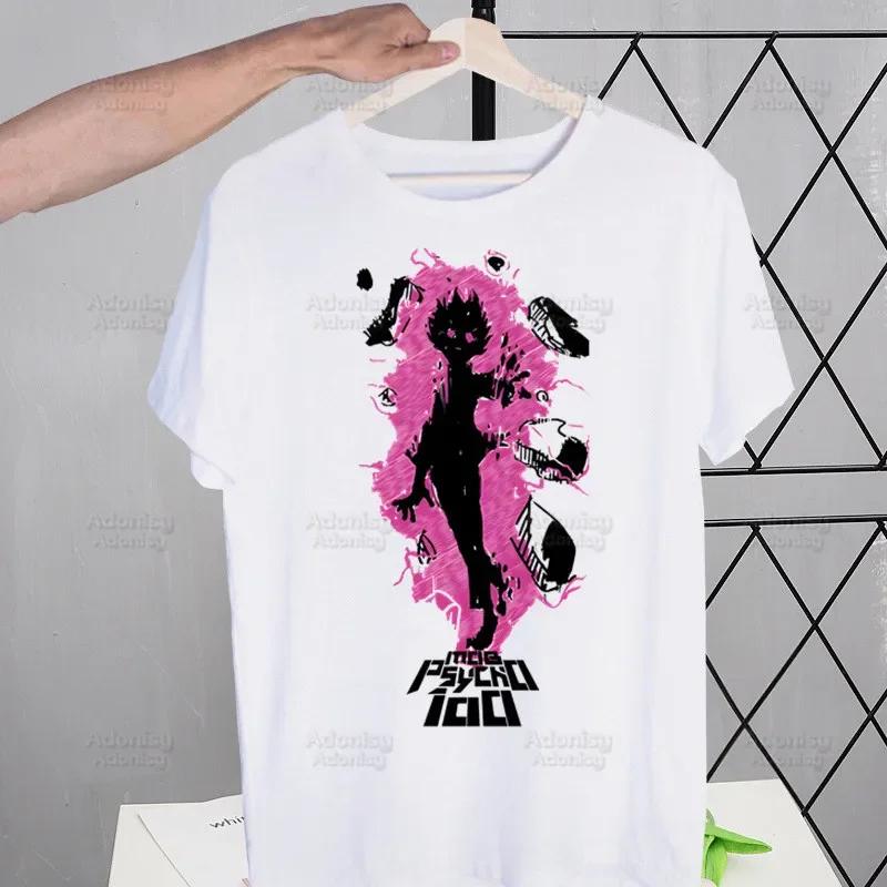 Mob Psycho 100 Shigeo Kageyama T Shirt Men Retro Washed Tops Tees Harajuku One Anime Manga Tshirt Streetwear Hip Hop T-shirts