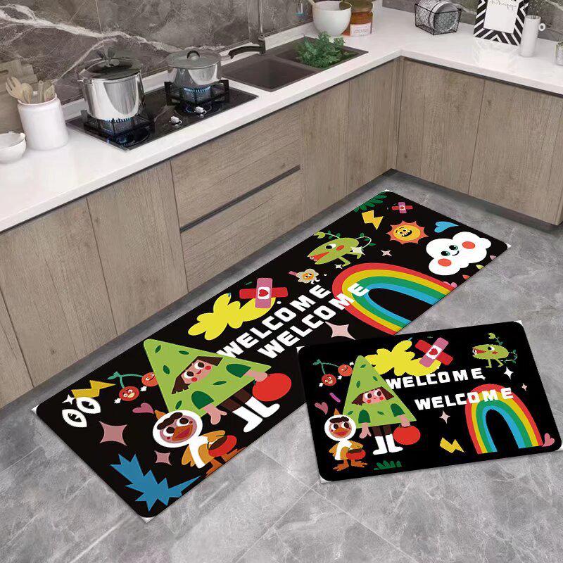 

Набір кухонних килимків з 2 предметів - Нековзні, Брудовідштовхувальні, Вологопоглинаючі килимки 50x120cm (Crystal Velvet Silicone Base)