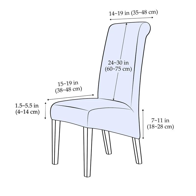 1/2/4/6 Stück Große Esszimmerstuhlbezüge Wasserdichte Stuhlhusse Einfarbig Hohe Rückenlehne Küchen-Sitzbezug Hotel Zuhause Funda Silla