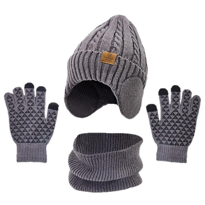 Hat Knitted Hat Trendy Brand Wool Hat Men's Fleece Warm Winter Men's Winter Cold Hat Korean Autumn and Winter Batch