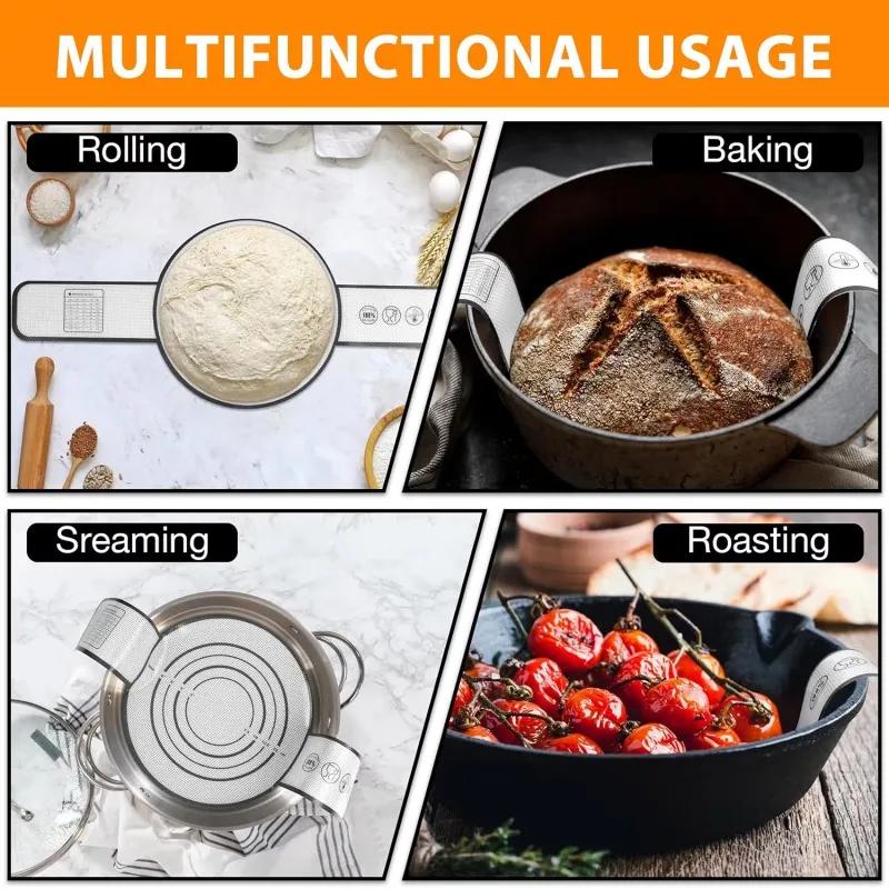 1PC Silicone double ear bread oven pad reusable Dutch oven pad non stick baking tool for transferring dough